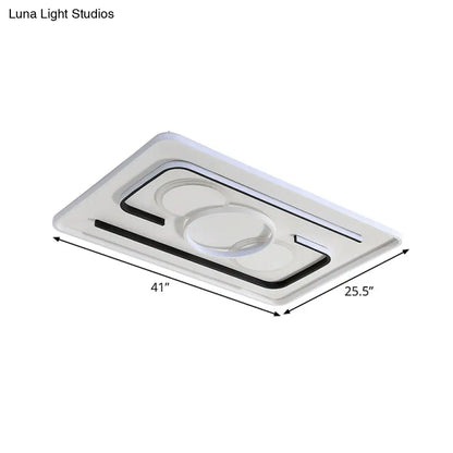 DecorBites™ DecorBites™ Contemporary Metal LED Flushmount Lighting - Black Round/Square/Rectangle Ceiling Flush in Warm/White Light