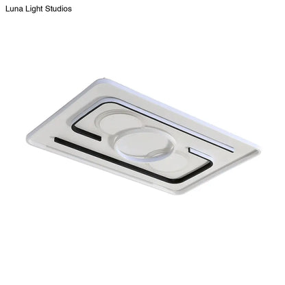 DecorBites™ DecorBites™ Contemporary Metal LED Flushmount Lighting - Black Round/Square/Rectangle Ceiling Flush in Warm/White Light