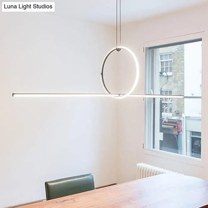 Lámpara colgante LED contemporánea de metal DecorBites™ para oficinas - Negra