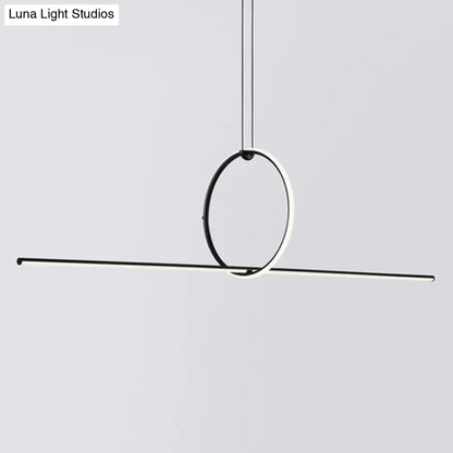 Lámpara colgante LED contemporánea de metal DecorBites™ para oficinas - Negra