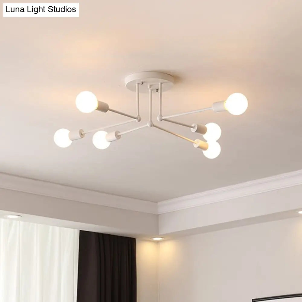 Lámpara de techo semiempotrada lineal contemporánea de metal DecorBites™ – Ideal para el dormitorio infantil y la sala de estar