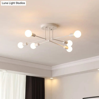 Lámpara de techo semiempotrada lineal contemporánea de metal DecorBites™ – Ideal para el dormitorio infantil y la sala de estar