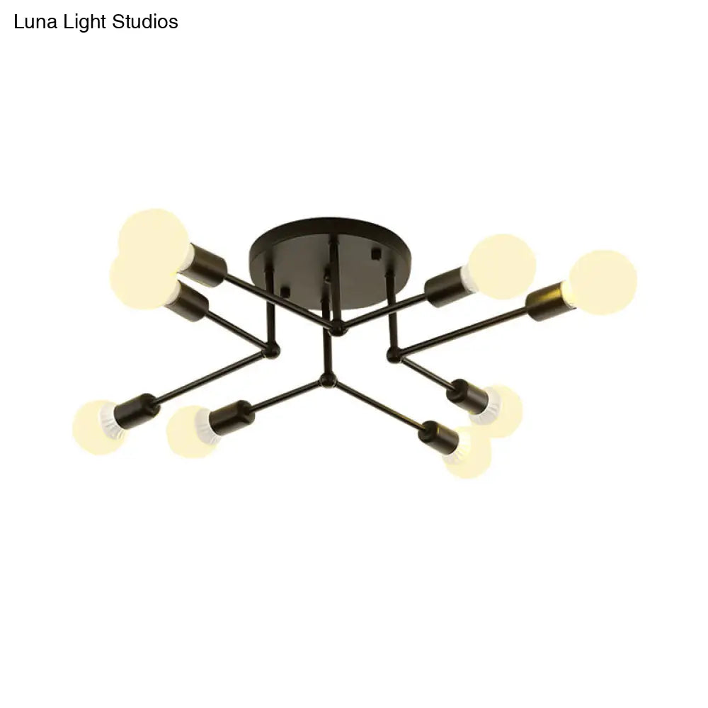 Lámpara de techo semiempotrada lineal contemporánea de metal DecorBites™ – Ideal para el dormitorio infantil y la sala de estar