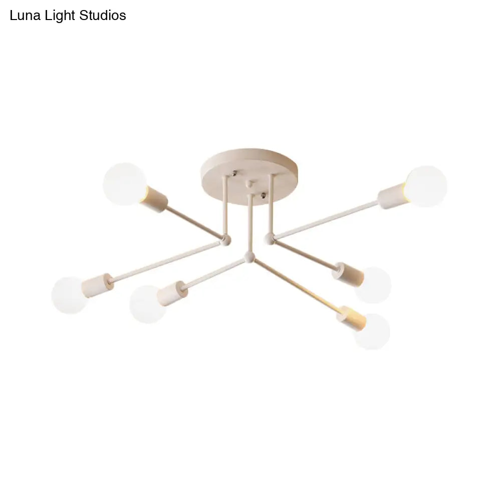 Lámpara de techo semiempotrada lineal contemporánea de metal DecorBites™ – Ideal para el dormitorio infantil y la sala de estar