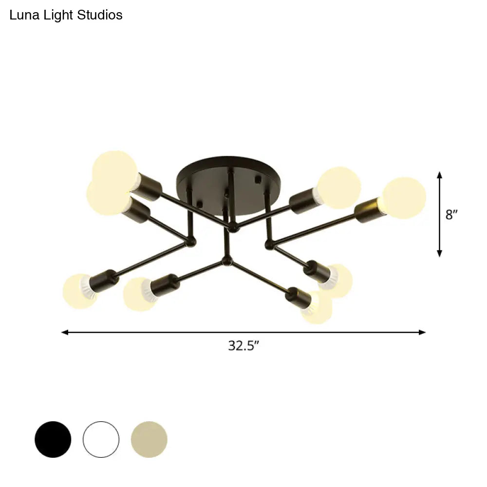 Lámpara de techo semiempotrada lineal contemporánea de metal DecorBites™ – Ideal para el dormitorio infantil y la sala de estar