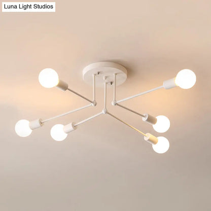 Lámpara de techo semiempotrada lineal contemporánea de metal DecorBites™ – Ideal para el dormitorio infantil y la sala de estar