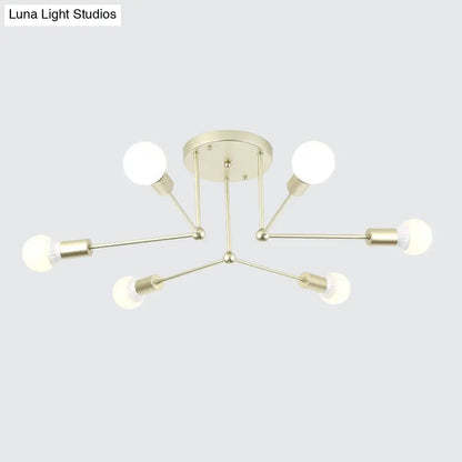 Lámpara de techo semiempotrada lineal contemporánea de metal DecorBites™ – Ideal para el dormitorio infantil y la sala de estar