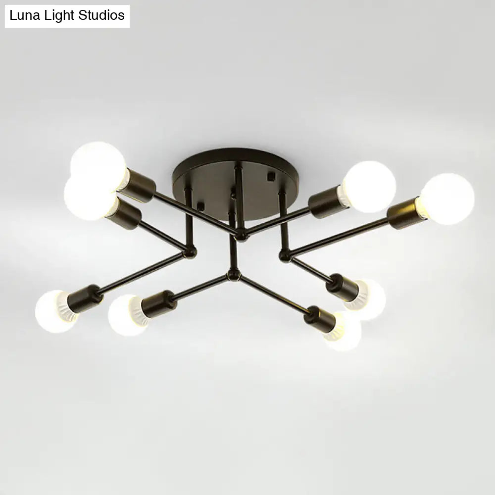 Lámpara de techo semiempotrada lineal contemporánea de metal DecorBites™ – Ideal para el dormitorio infantil y la sala de estar