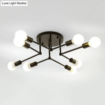 Lámpara de techo semiempotrada lineal contemporánea de metal DecorBites™ – Ideal para el dormitorio infantil y la sala de estar