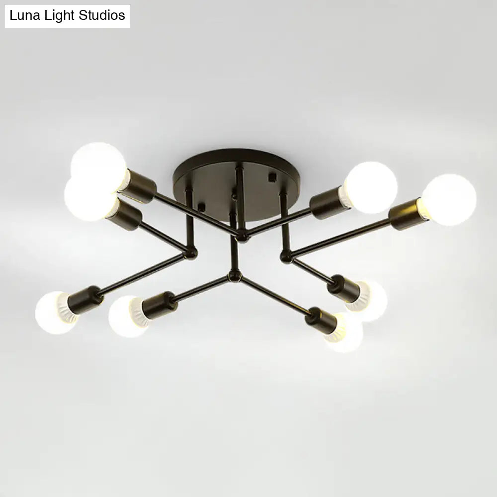 Lámpara de techo semiempotrada lineal contemporánea de metal DecorBites™ – Ideal para el dormitorio infantil y la sala de estar