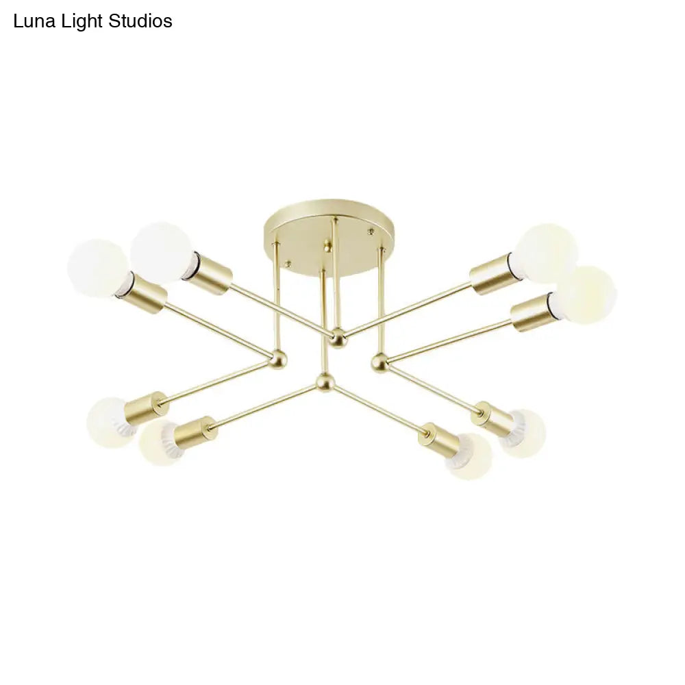 Lámpara de techo semiempotrada lineal contemporánea de metal DecorBites™ – Ideal para el dormitorio infantil y la sala de estar