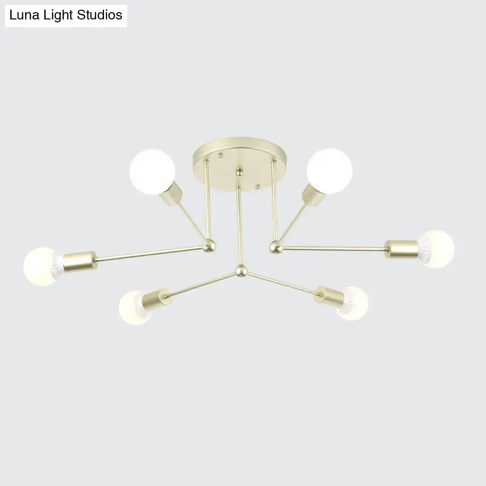 Lámpara de techo semiempotrada lineal contemporánea de metal DecorBites™ – Ideal para el dormitorio infantil y la sala de estar