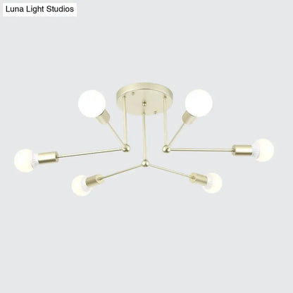 Lámpara de techo semiempotrada lineal contemporánea de metal DecorBites™ – Ideal para el dormitorio infantil y la sala de estar