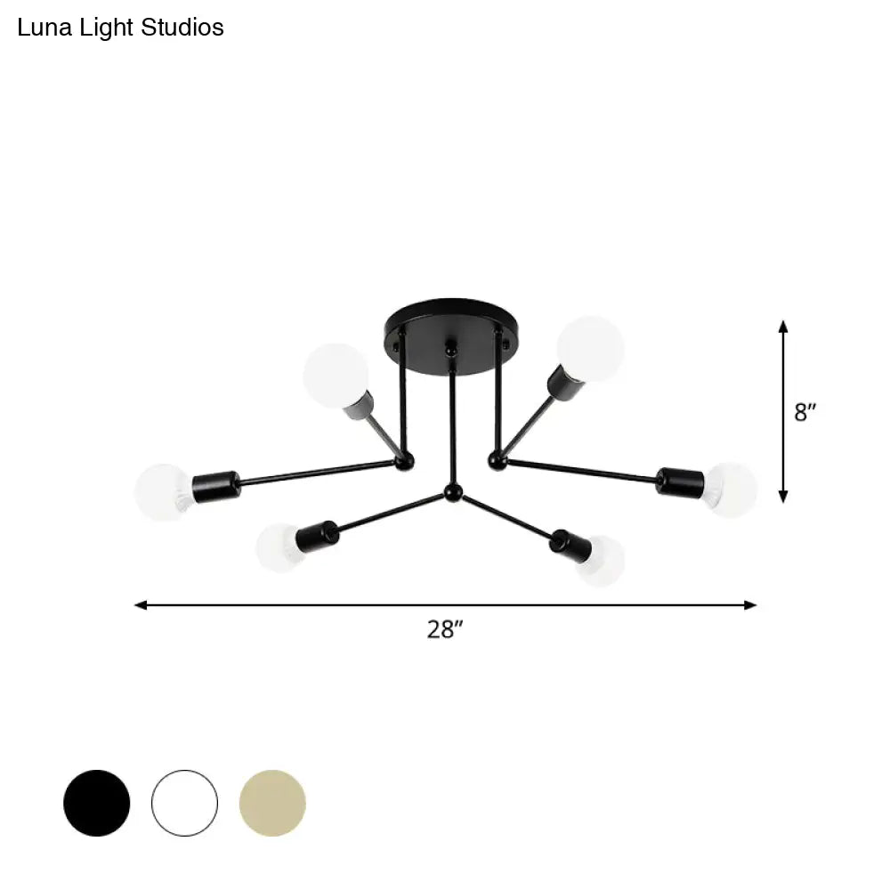 Lámpara de techo semiempotrada lineal contemporánea de metal DecorBites™ – Ideal para el dormitorio infantil y la sala de estar