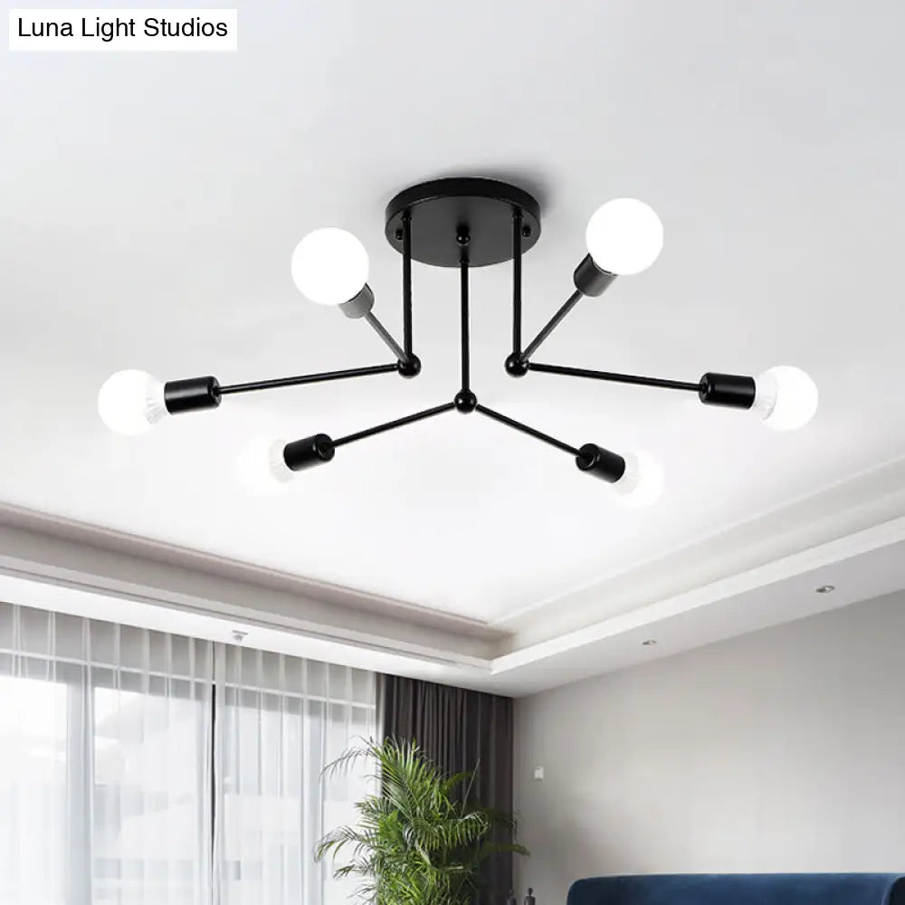 Lámpara de techo semiempotrada lineal contemporánea de metal DecorBites™ – Ideal para el dormitorio infantil y la sala de estar