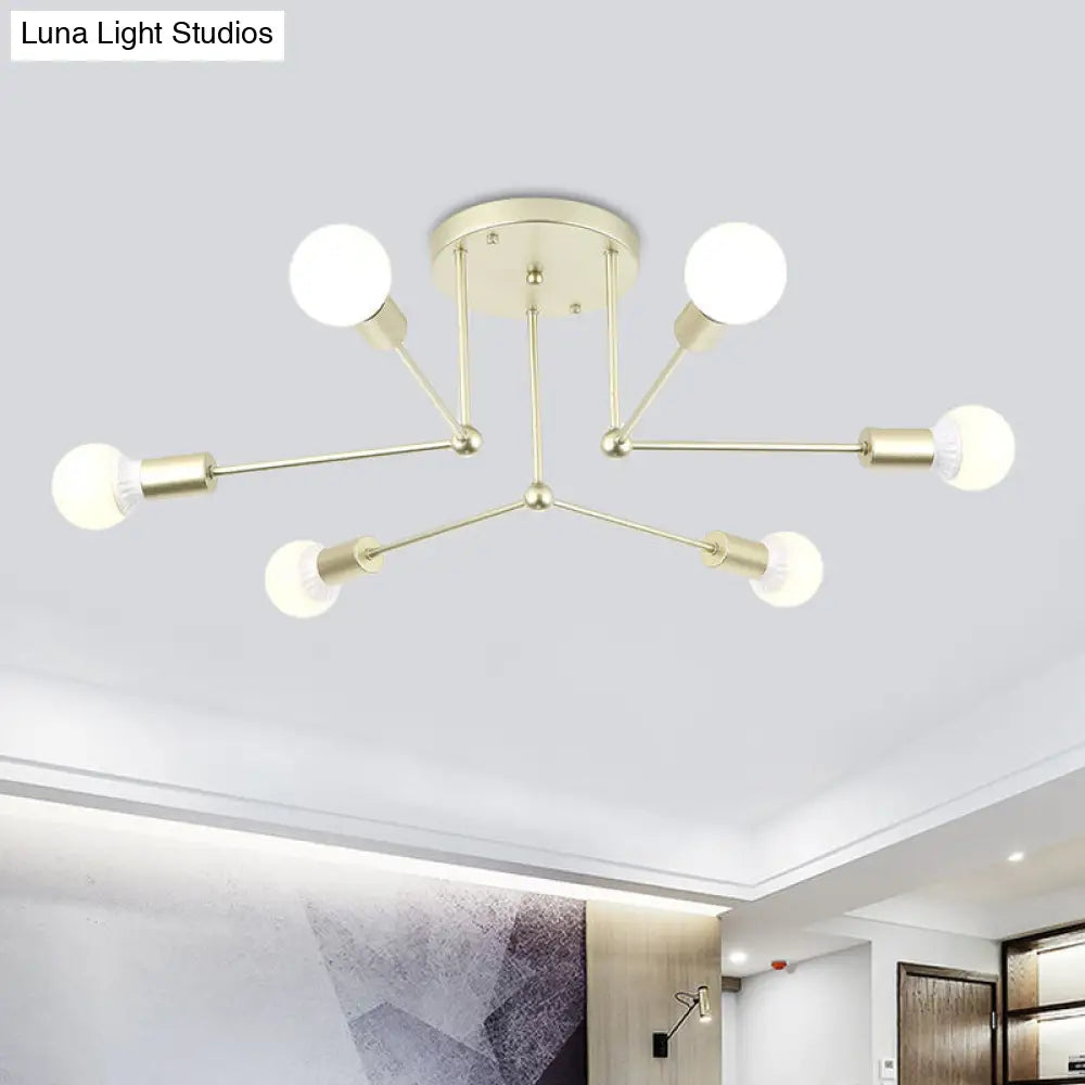 Lámpara de techo semiempotrada lineal contemporánea de metal DecorBites™ – Ideal para el dormitorio infantil y la sala de estar