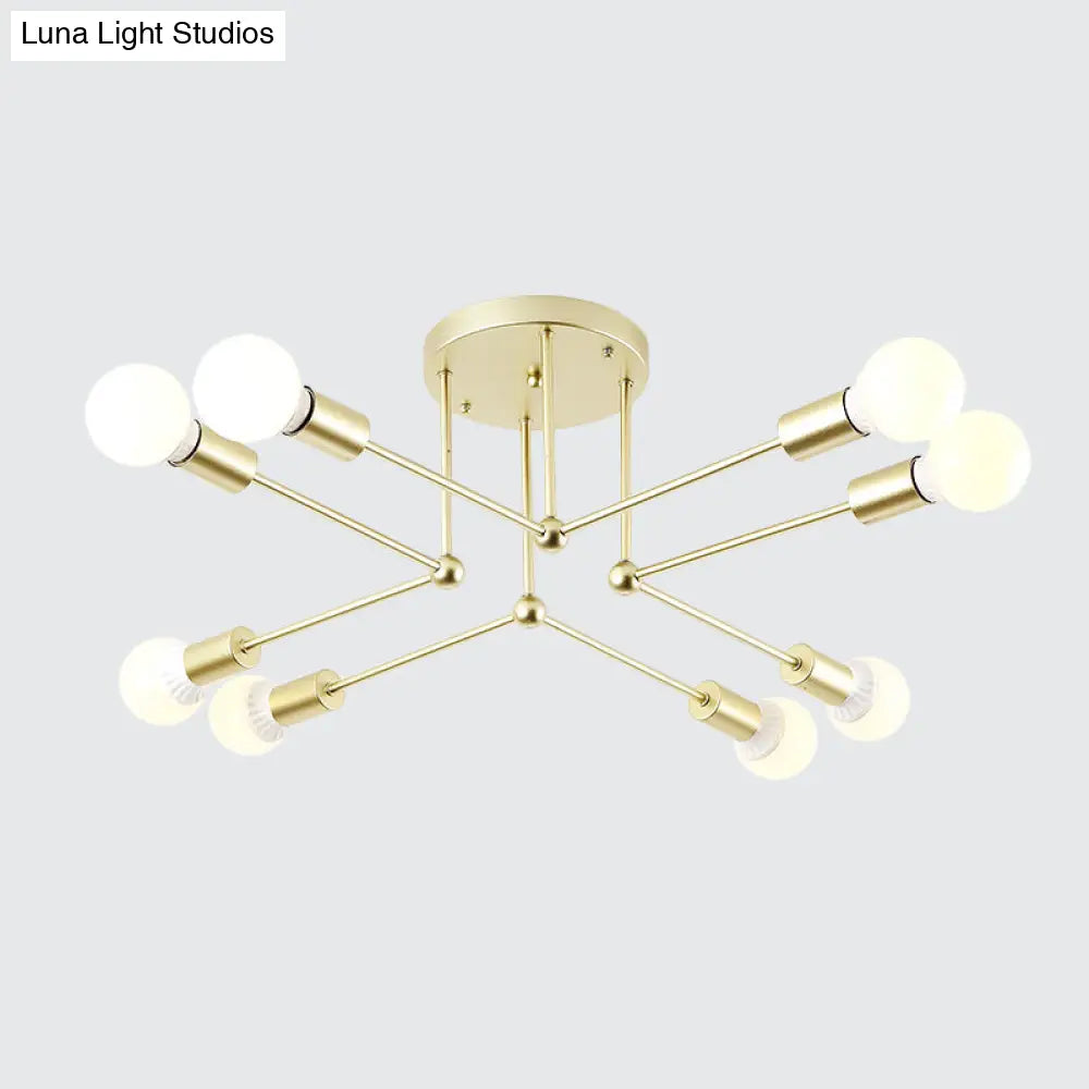 Lámpara de techo semiempotrada lineal contemporánea de metal DecorBites™ – Ideal para el dormitorio infantil y la sala de estar