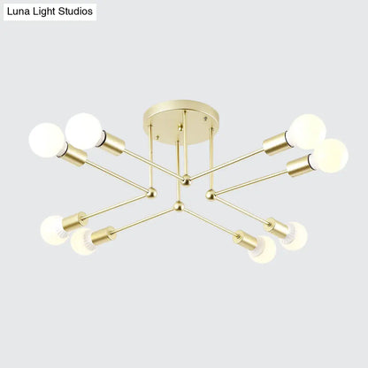 Lámpara de techo semiempotrada lineal contemporánea de metal DecorBites™ – Ideal para el dormitorio infantil y la sala de estar