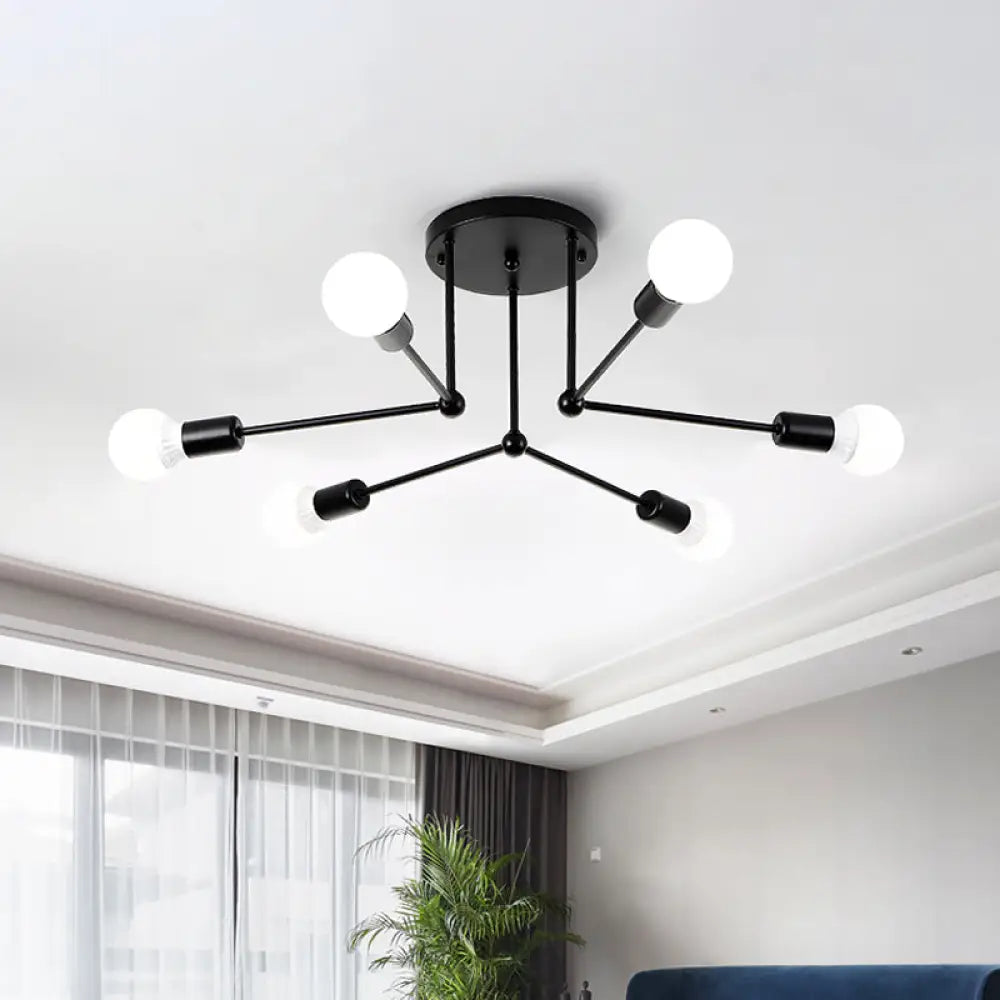 Lámpara de techo semiempotrada lineal contemporánea de metal DecorBites™ – Ideal para el dormitorio infantil y la sala de estar