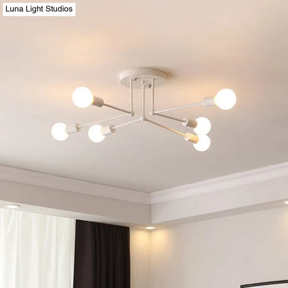 Lámpara de techo semiempotrada lineal contemporánea de metal DecorBites™ – Ideal para el dormitorio infantil y la sala de estar