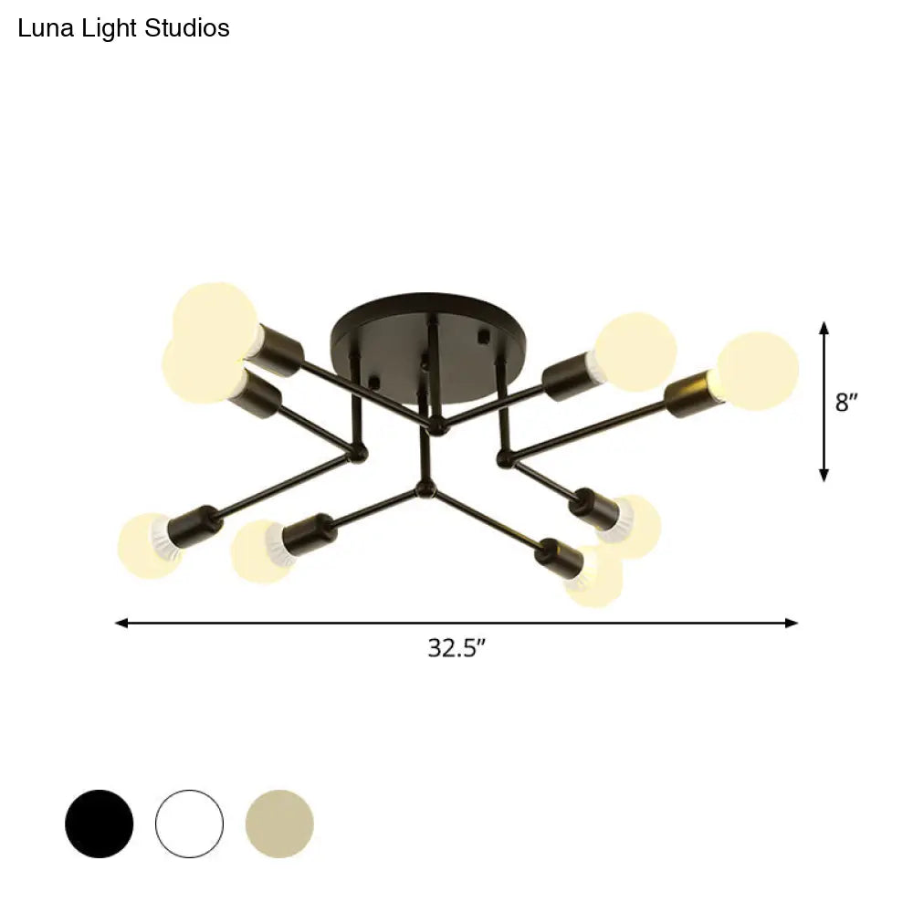Lámpara de techo semiempotrada lineal contemporánea de metal DecorBites™ – Ideal para el dormitorio infantil y la sala de estar