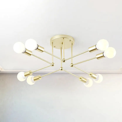 Lámpara de techo semiempotrada lineal contemporánea de metal DecorBites™ – Ideal para el dormitorio infantil y la sala de estar