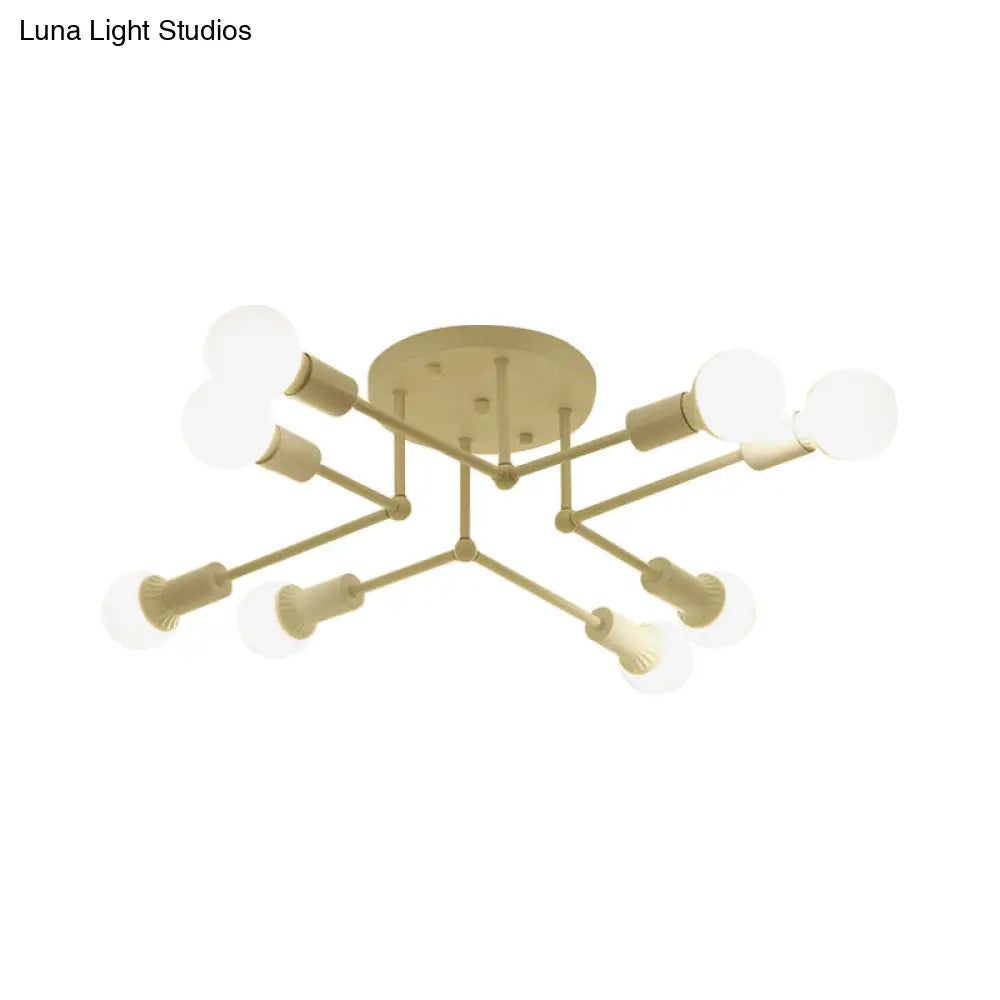 Lámpara de techo semiempotrada lineal contemporánea de metal DecorBites™ – Ideal para el dormitorio infantil y la sala de estar