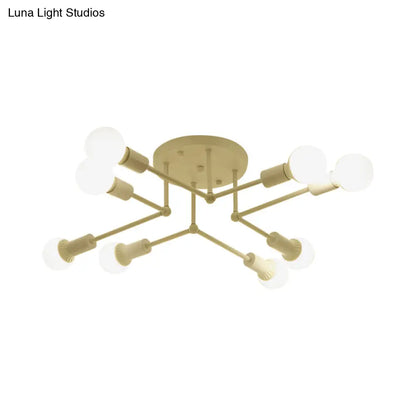 Lámpara de techo semiempotrada lineal contemporánea de metal DecorBites™ – Ideal para el dormitorio infantil y la sala de estar