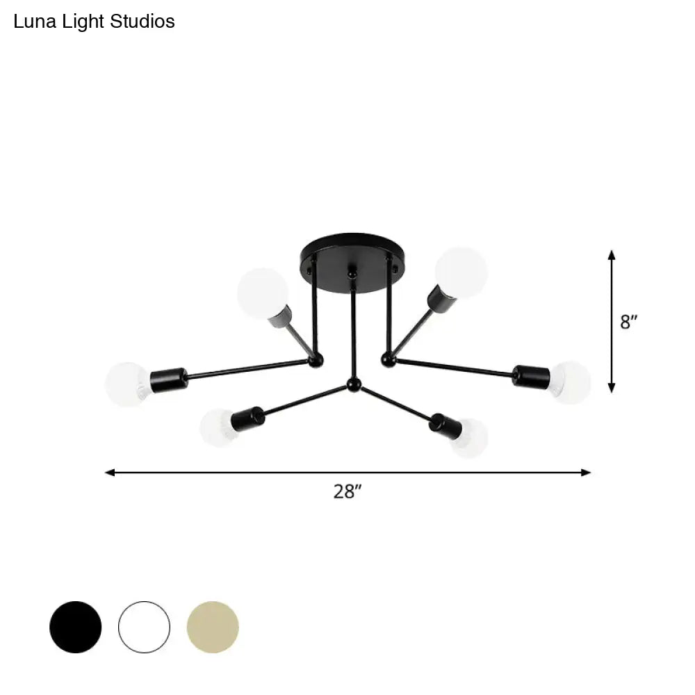 Lámpara de techo semiempotrada lineal contemporánea de metal DecorBites™ – Ideal para el dormitorio infantil y la sala de estar