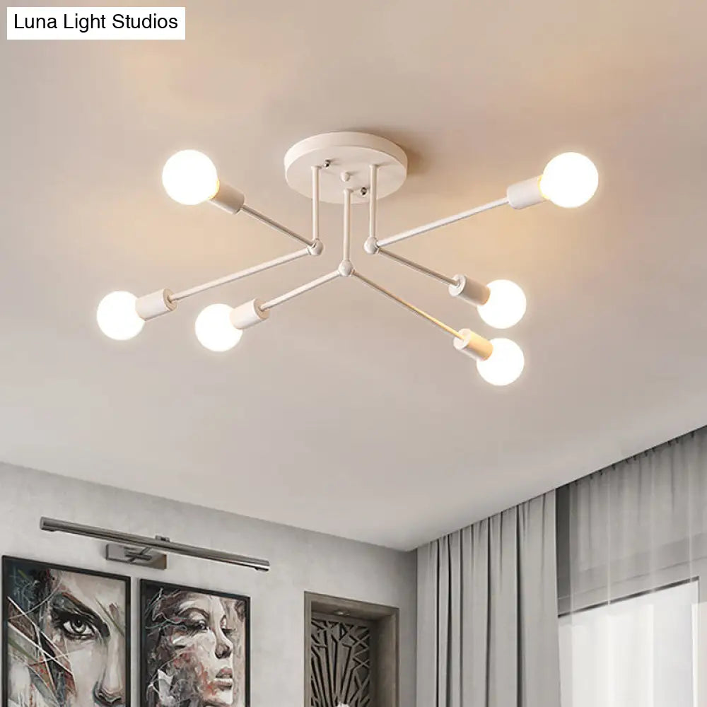 Lámpara de techo semiempotrada lineal contemporánea de metal DecorBites™ – Ideal para el dormitorio infantil y la sala de estar