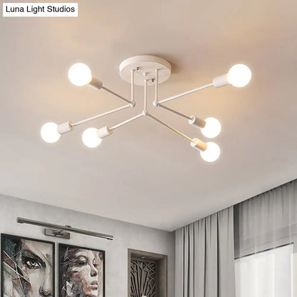 Lámpara de techo semiempotrada lineal contemporánea de metal DecorBites™ – Ideal para el dormitorio infantil y la sala de estar