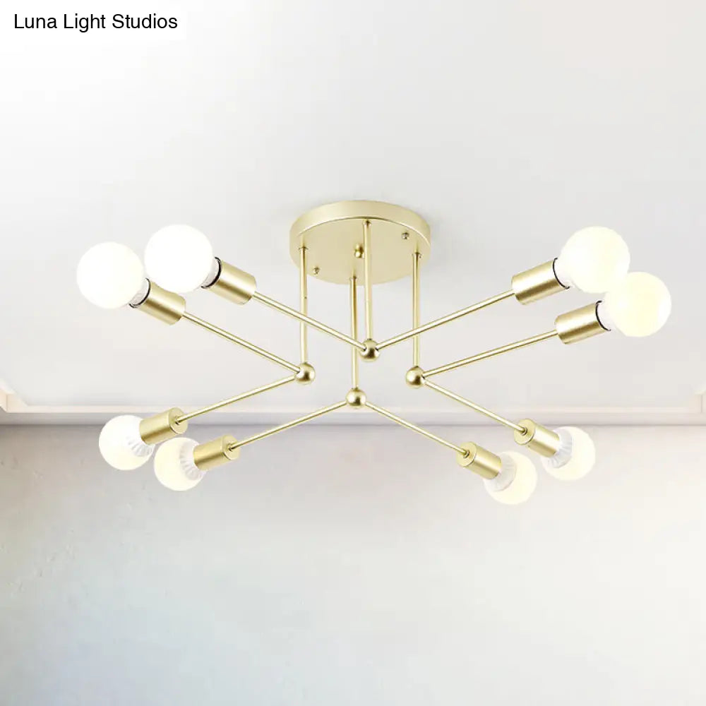 Lámpara de techo semiempotrada lineal contemporánea de metal DecorBites™ – Ideal para el dormitorio infantil y la sala de estar