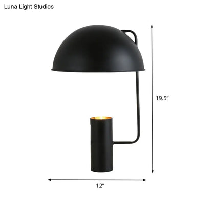 Contemporary Metal Nightstand Lamp - 1 Bulb Book Light in Black