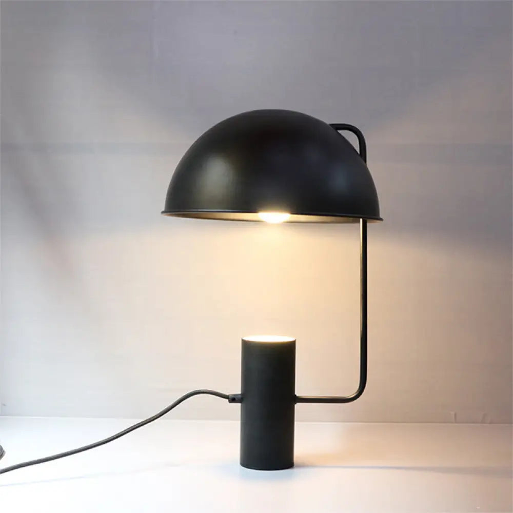Contemporary Metal Nightstand Lamp - 1 Bulb Book Light in Black