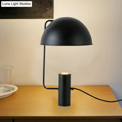 Contemporary Metal Nightstand Lamp - 1 Bulb Book Light in Black