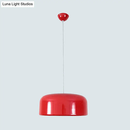 Contemporary Metal Red Hanging Light Fixture - Round Ceiling Lighting, 14"/19"/23.5" Wide