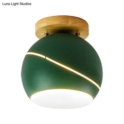 DecorBites™ DecorBites™ Contemporary Metal Spherical Flush Mount Ceiling Light - Green/Pink/Gray - 1 Head Indoor Fixture