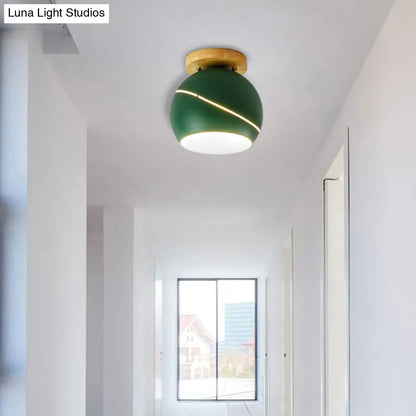 DecorBites™ DecorBites™ Contemporary Metal Spherical Flush Mount Ceiling Light - Green/Pink/Gray - 1 Head Indoor Fixture