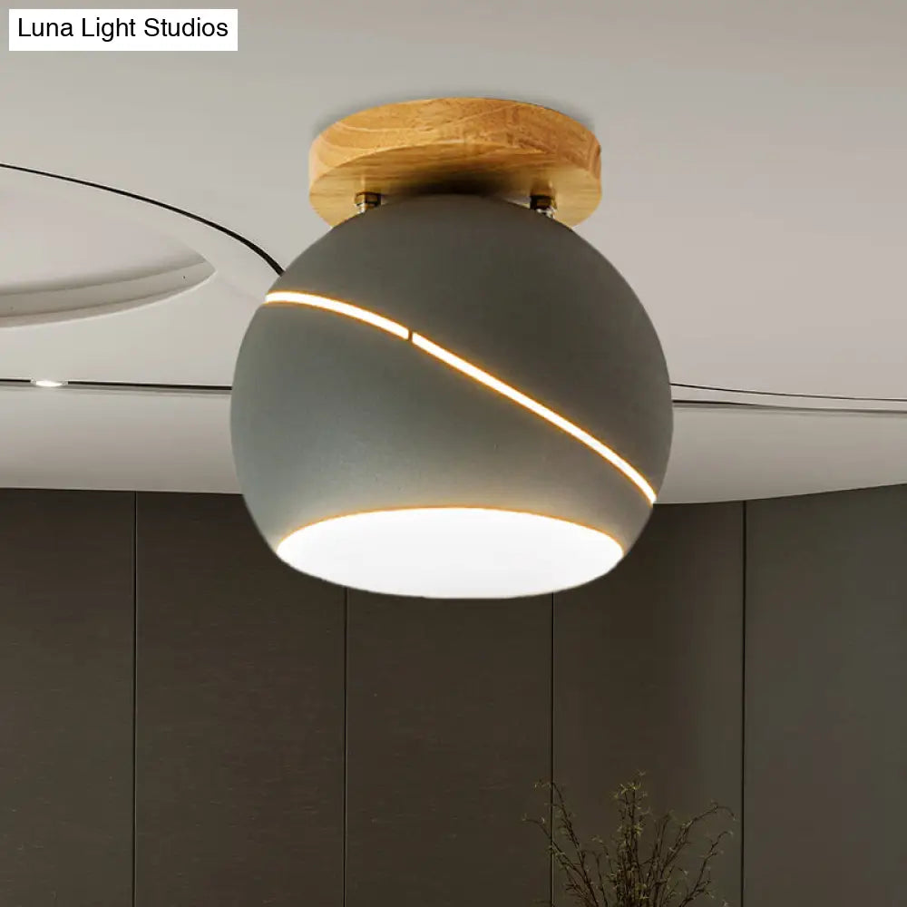 DecorBites™ DecorBites™ Contemporary Metal Spherical Flush Mount Ceiling Light - Green/Pink/Gray - 1 Head Indoor Fixture