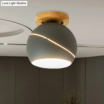 DecorBites™ DecorBites™ Contemporary Metal Spherical Flush Mount Ceiling Light - Green/Pink/Gray - 1 Head Indoor Fixture