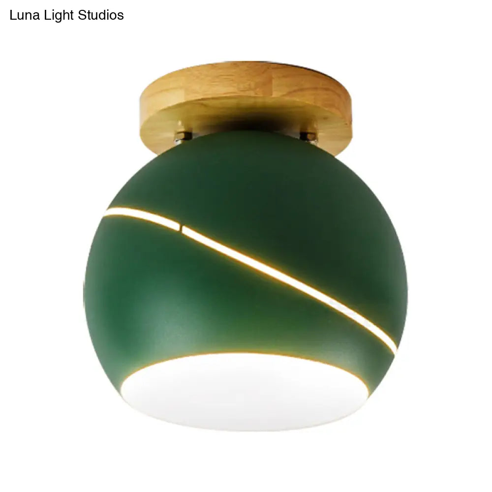 DecorBites™ DecorBites™ Contemporary Metal Spherical Flush Mount Ceiling Light - Green/Pink/Gray - 1 Head Indoor Fixture