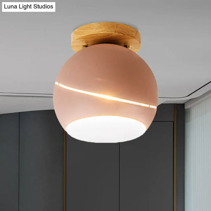 DecorBites™ DecorBites™ Contemporary Metal Spherical Flush Mount Ceiling Light - Green/Pink/Gray - 1 Head Indoor Fixture