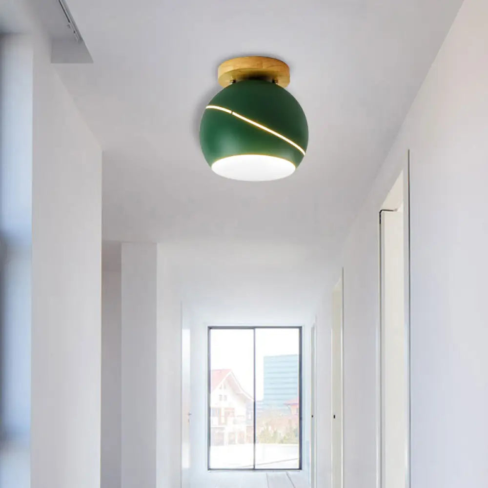 DecorBites™ DecorBites™ Contemporary Metal Spherical Flush Mount Ceiling Light - Green/Pink/Gray - 1 Head Indoor Fixture