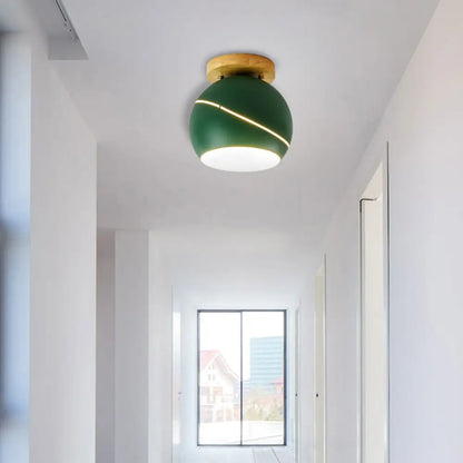 DecorBites™ DecorBites™ Contemporary Metal Spherical Flush Mount Ceiling Light - Green/Pink/Gray - 1 Head Indoor Fixture