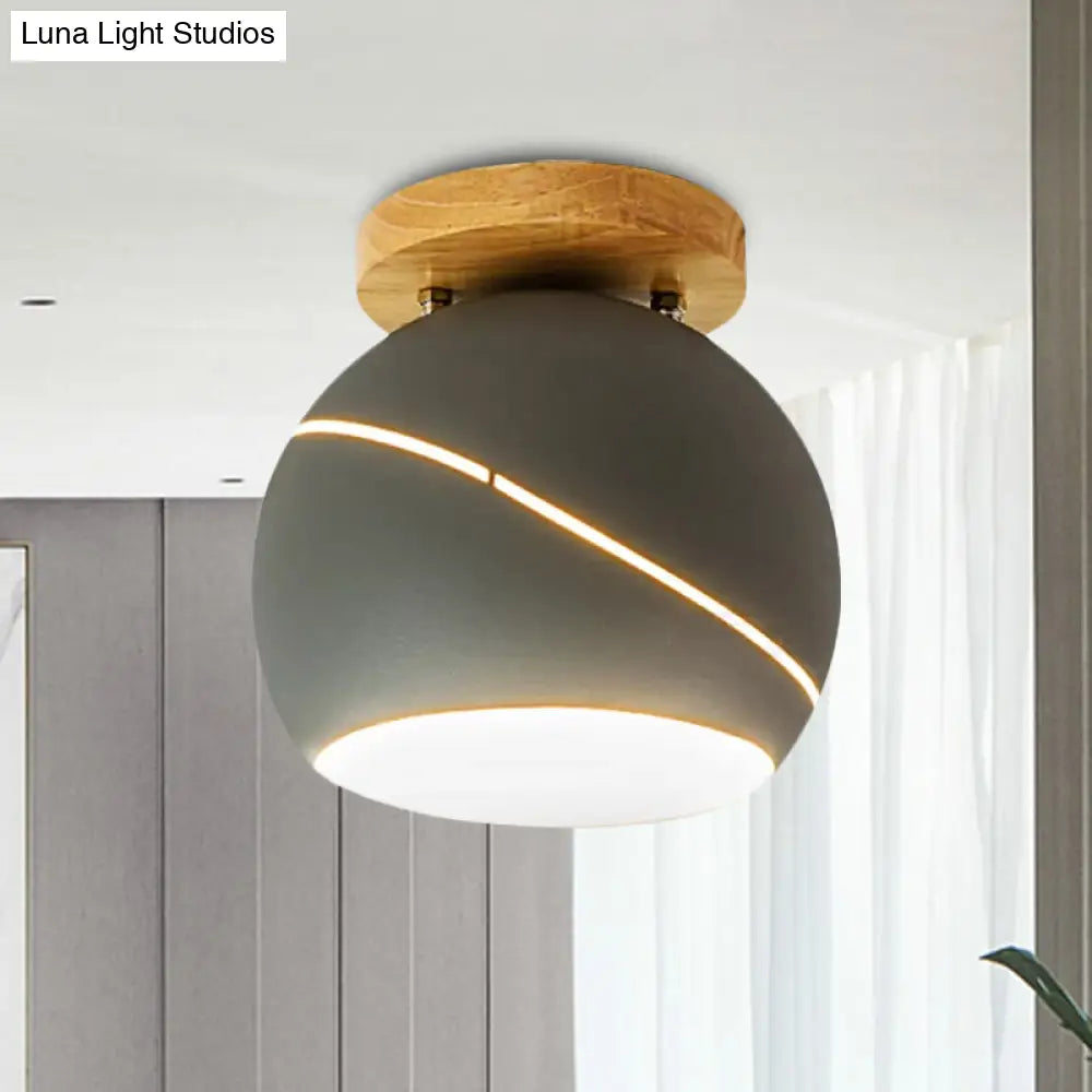 DecorBites™ DecorBites™ Contemporary Metal Spherical Flush Mount Ceiling Light - Green/Pink/Gray - 1 Head Indoor Fixture