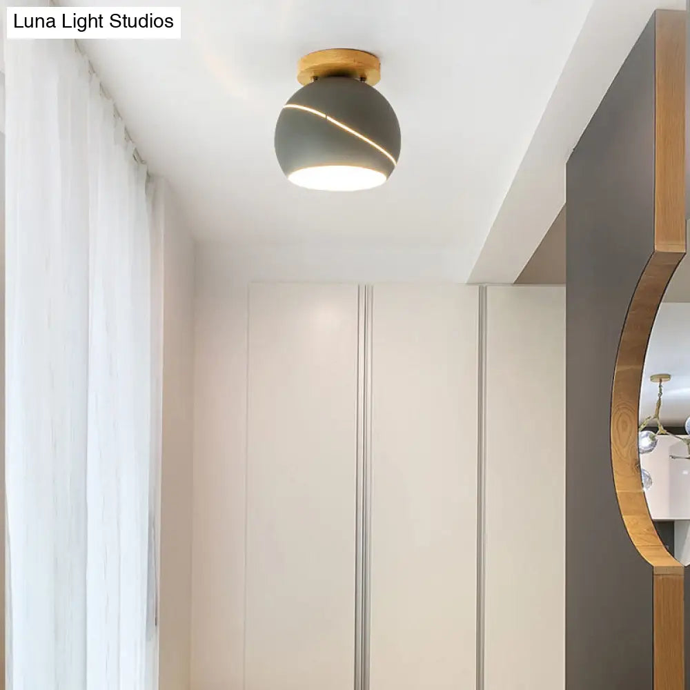 DecorBites™ DecorBites™ Contemporary Metal Spherical Flush Mount Ceiling Light - Green/Pink/Gray - 1 Head Indoor Fixture