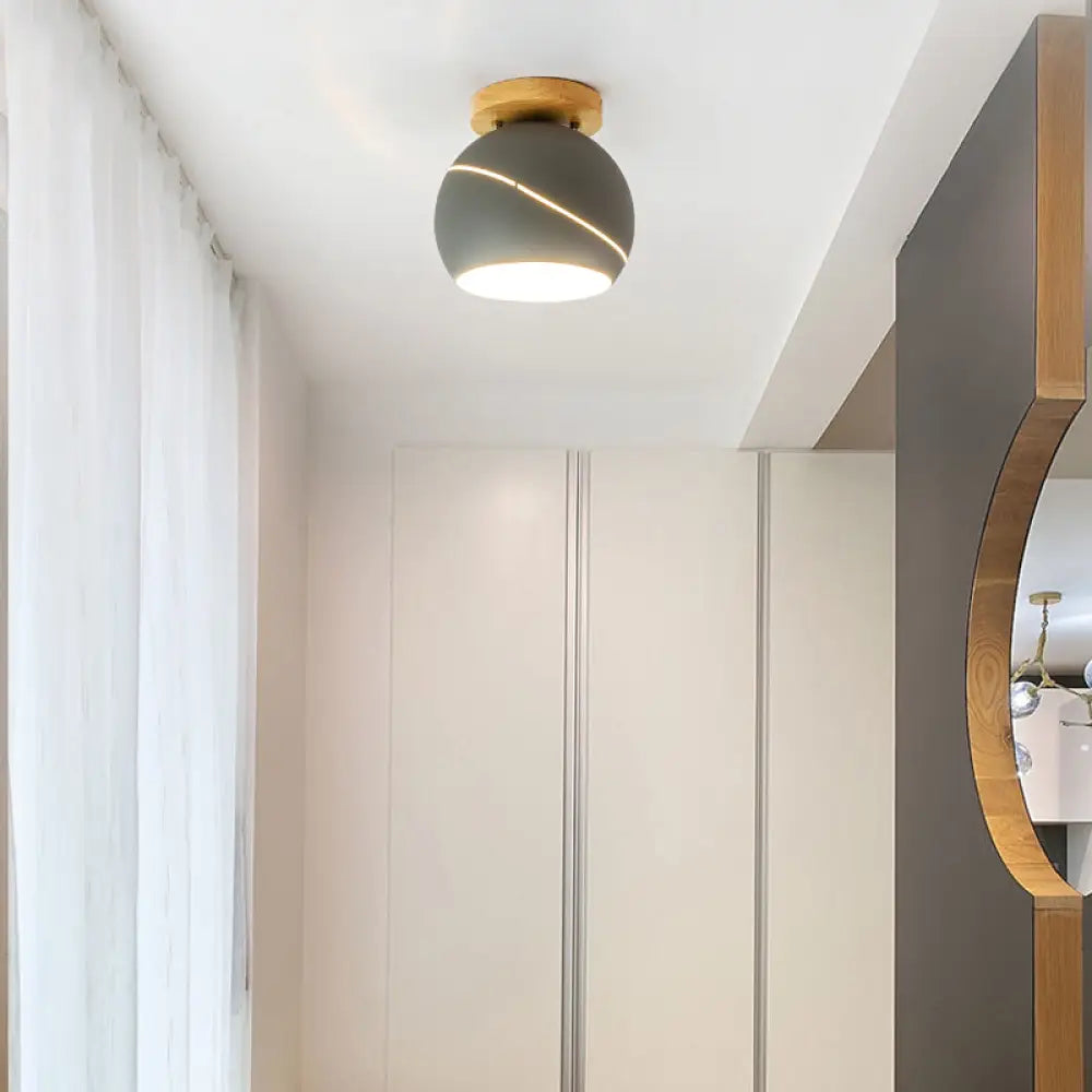 DecorBites™ DecorBites™ Contemporary Metal Spherical Flush Mount Ceiling Light - Green/Pink/Gray - 1 Head Indoor Fixture