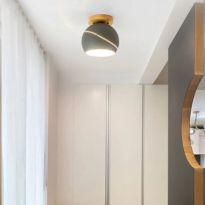 DecorBites™ DecorBites™ Contemporary Metal Spherical Flush Mount Ceiling Light - Green/Pink/Gray - 1 Head Indoor Fixture