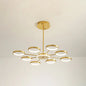 Contemporary Metal Starburst Chandelier: Elegant Hanging Lamp for Living Room