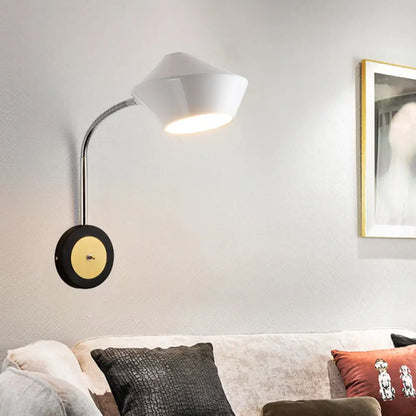 DecorBites™ DecorBites™ Contemporary Metal Urn Sconce Light - Wall Mounted 1 Bulb Lighting in Black & White